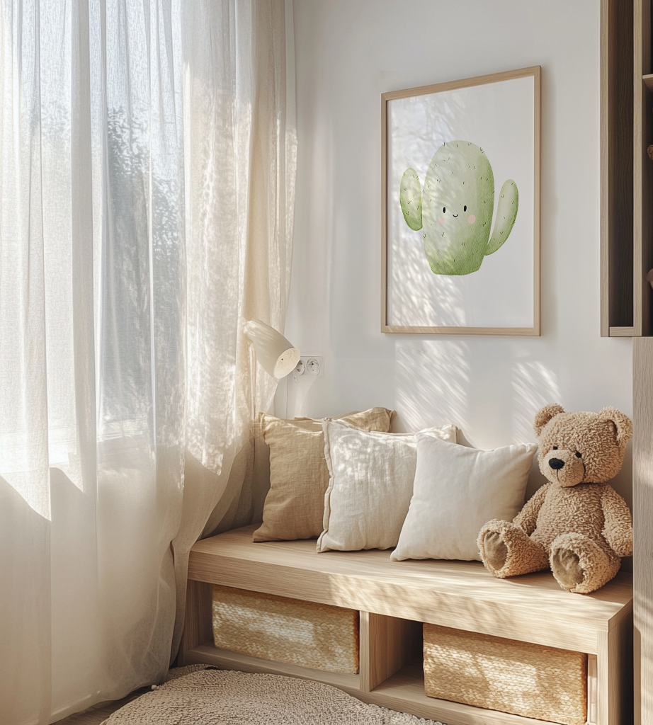 Kinderposter Kaktus inkl. Rahmen