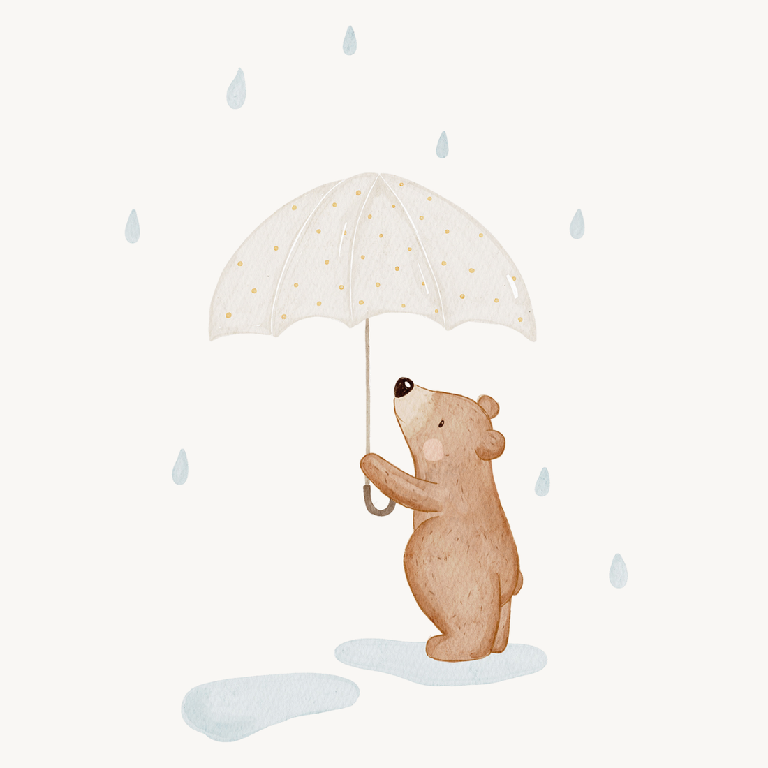 Hej Hanni Bügelbild Kleiner Bär im Regen