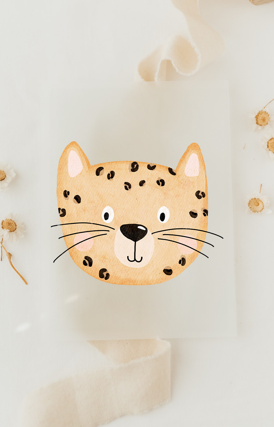 Hej Hanni Bügelbild Leopard Gesicht