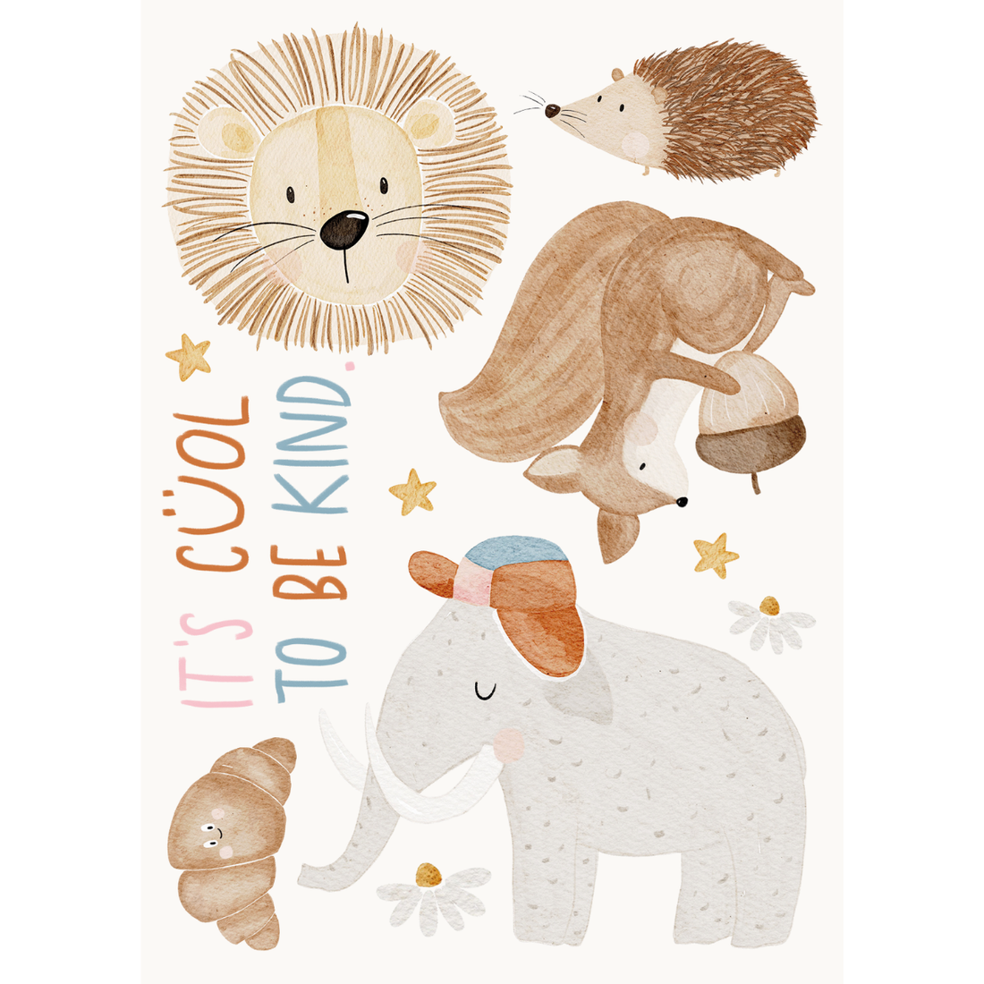 Hej Hanni Bügelbilderset A6 Löwe, Mammut & Eichhörnchen