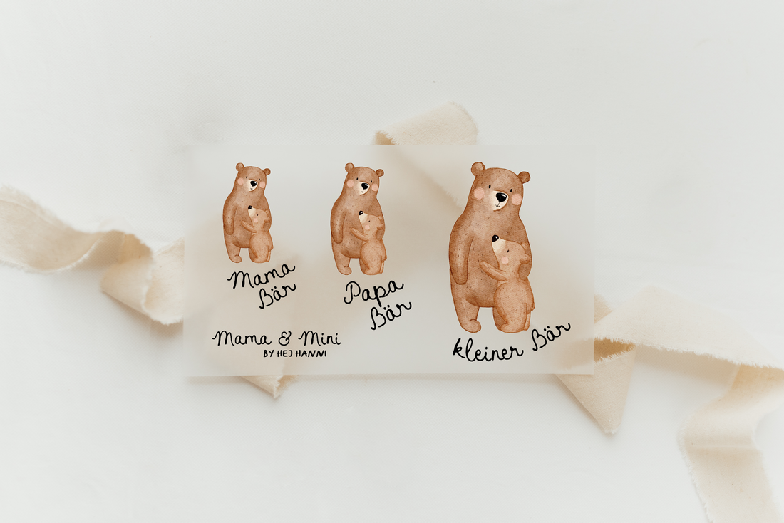 Hej Hanni Bügelbilderset Mama, Papa & Mini Bär