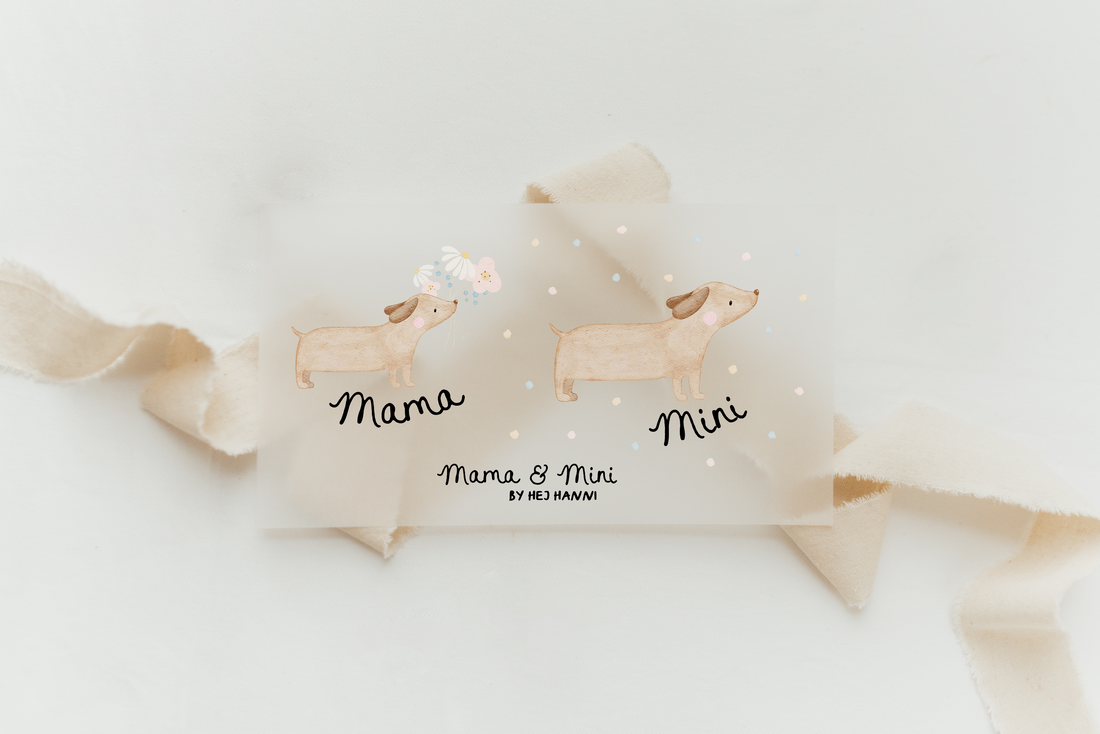 Hej Hanni Bügelbilderset Mama & Mini Dackel