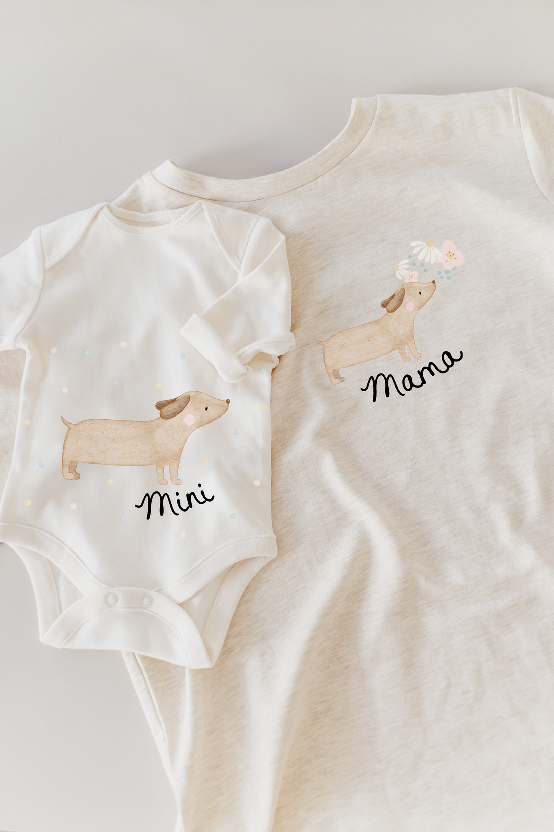 Hej Hanni Bügelbilderset Mama & Mini Dackel
