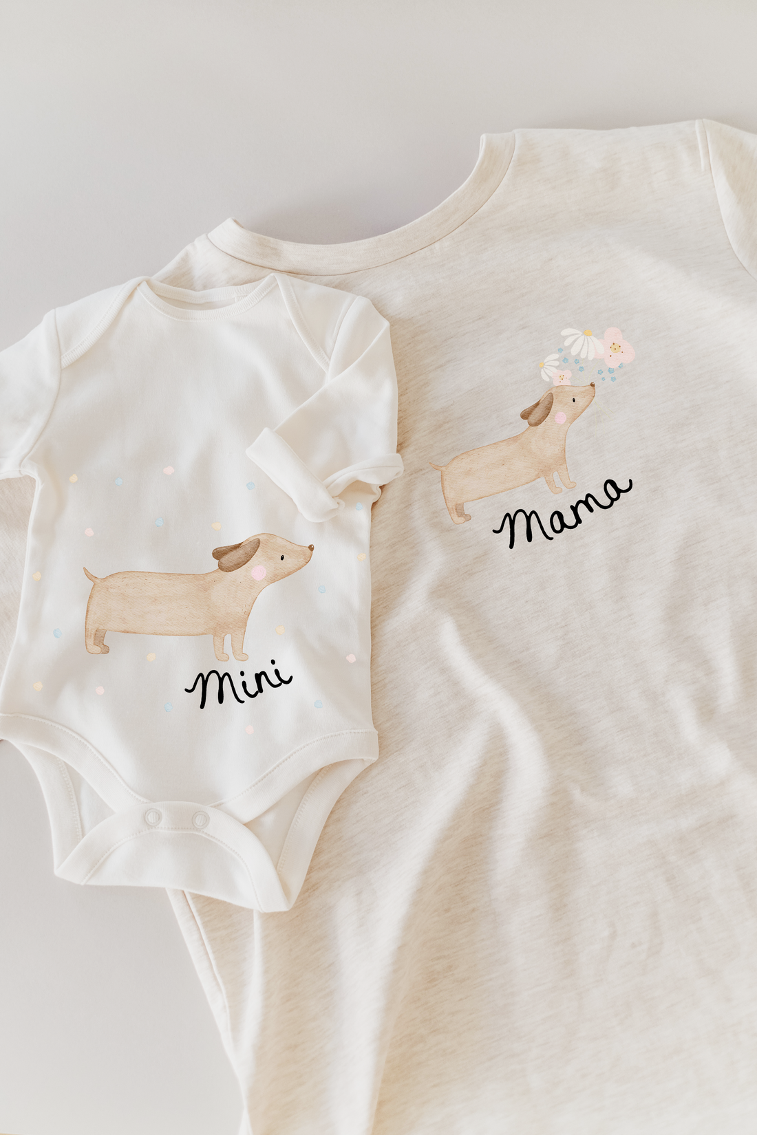 Hej Hanni Bügelbilderset Mama &amp; Mini Dackel