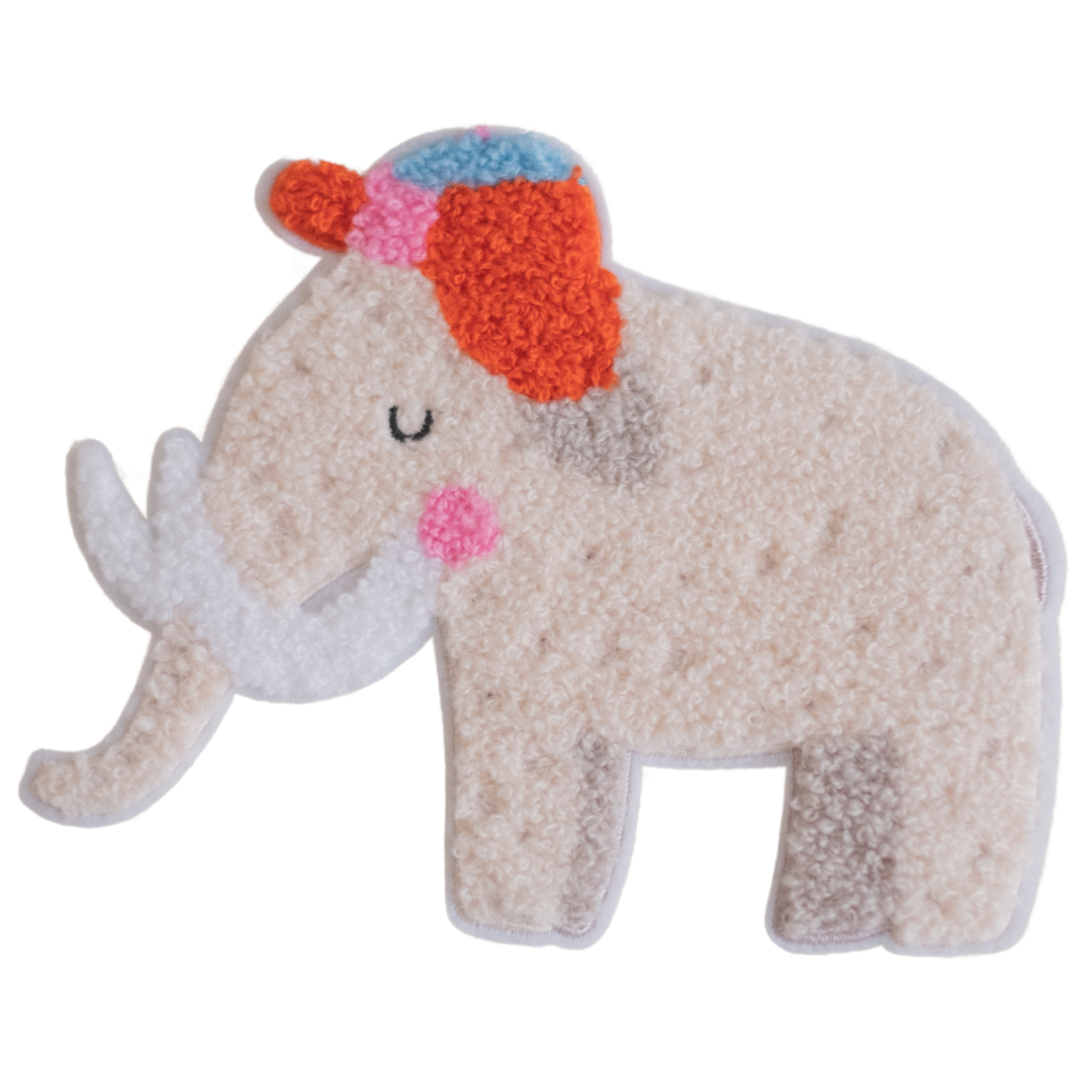 Hej Hanni Patch flauschig Mammut Chenillepatch