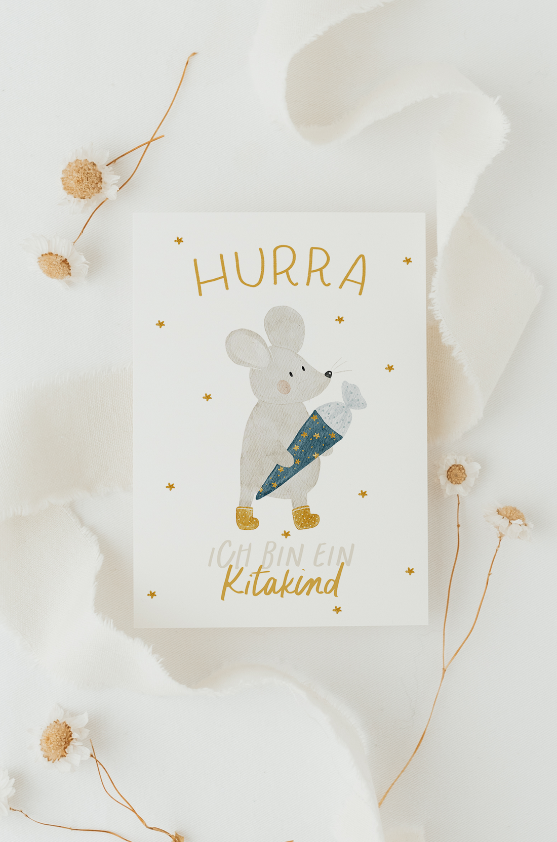 Hej Hanni Postkarte Kitakind Maus