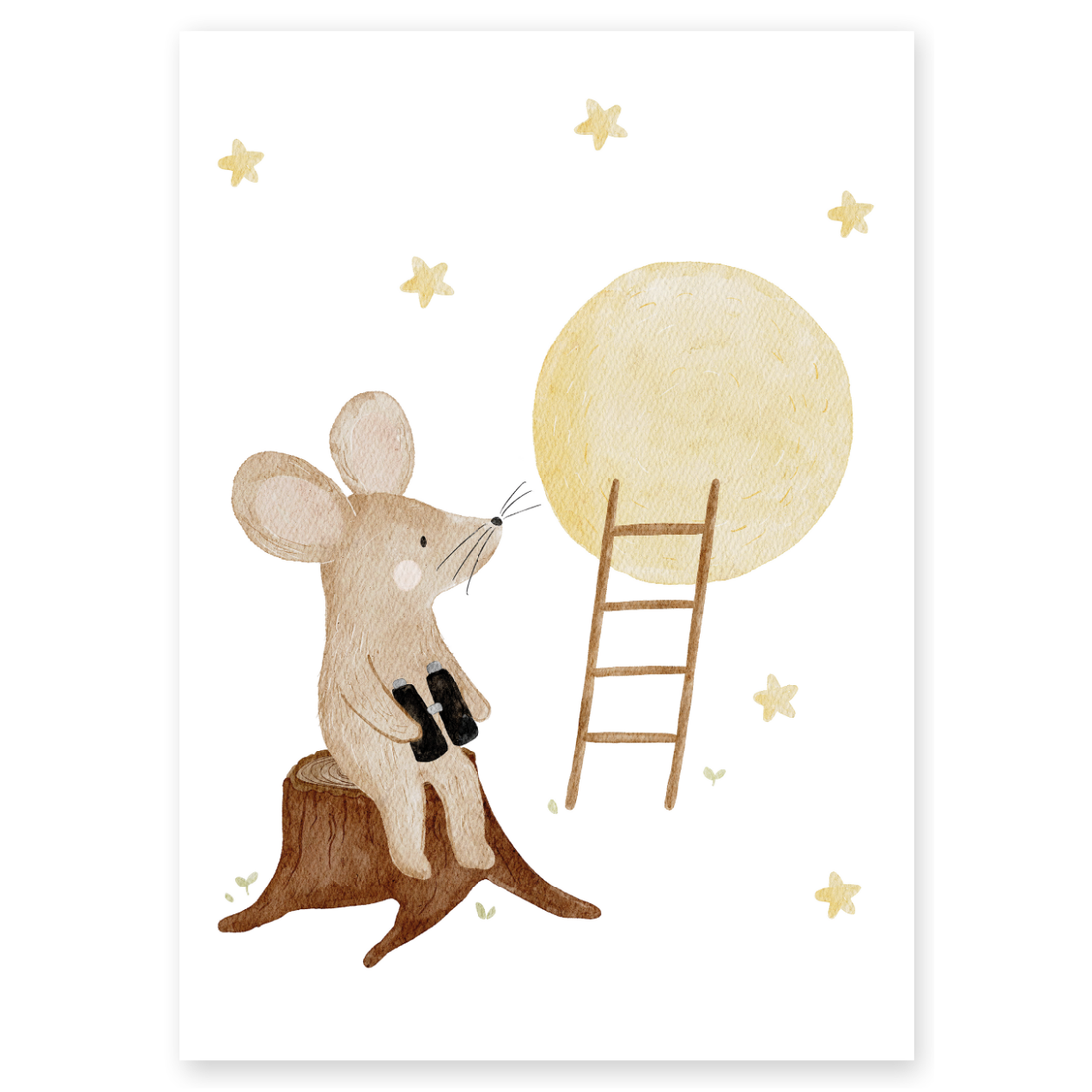 Kinderposter Maus Mond