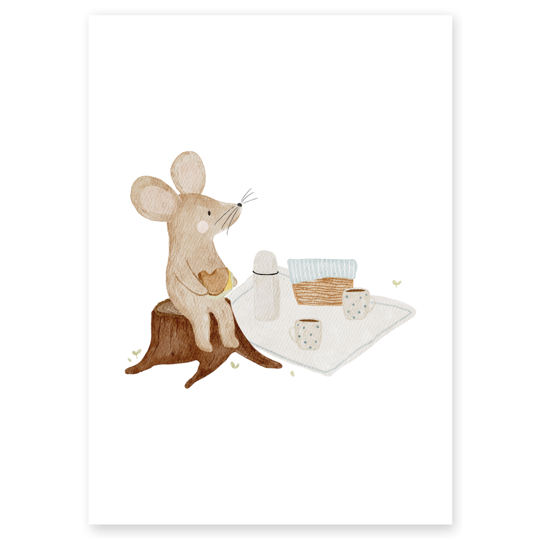 Kinderposter Maus Picknick