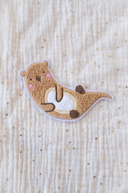 Hej Hanni Patch flauschig Otter Chenillepatch 12cm breit