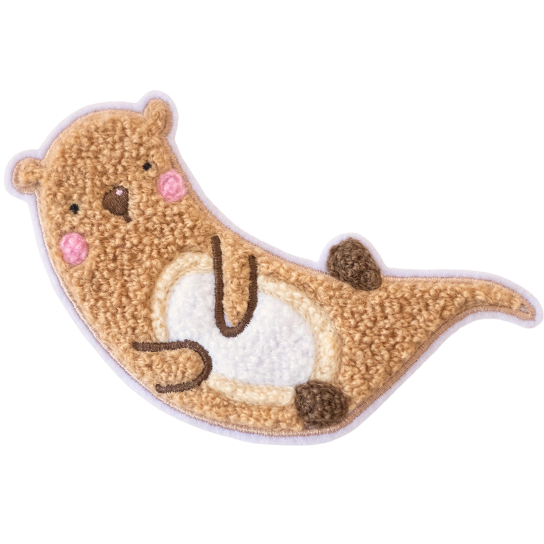 Hej Hanni Patch flauschig Otter Chenillepatch 12cm breit