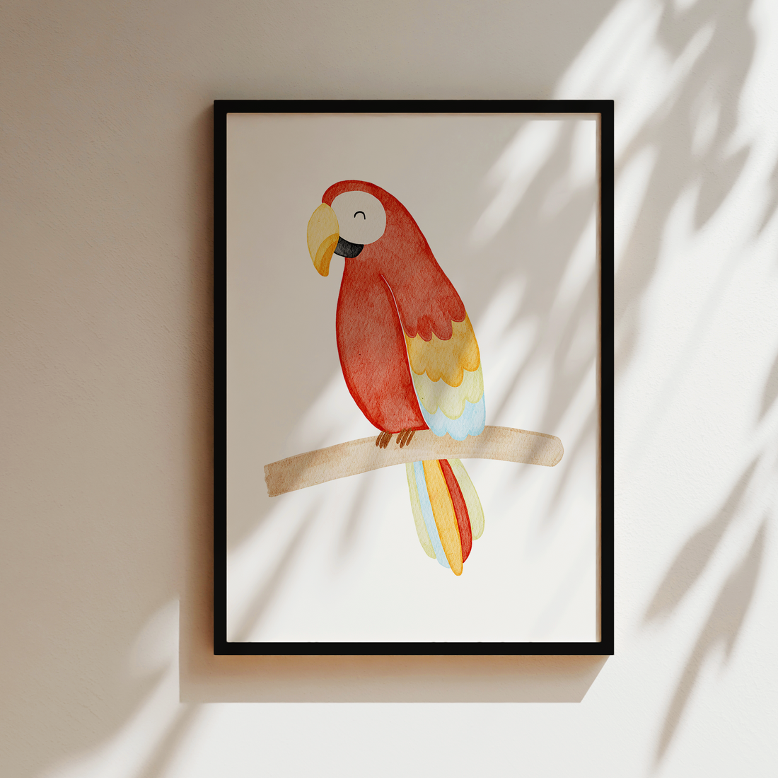 Kinderposter Papagei inkl. Rahmen
