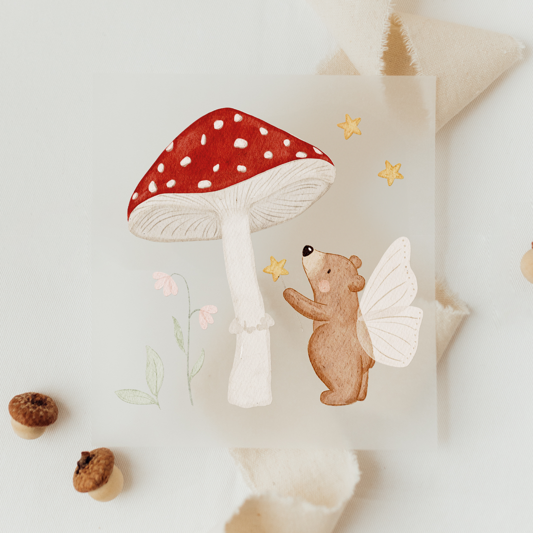 Hej Hanni Bügelbild Pilzbär