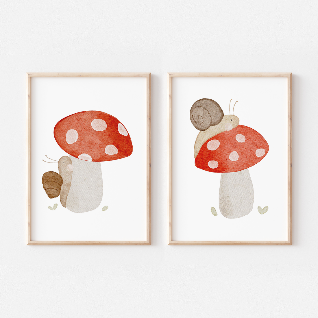 Poster Pilze und Schnecken A4