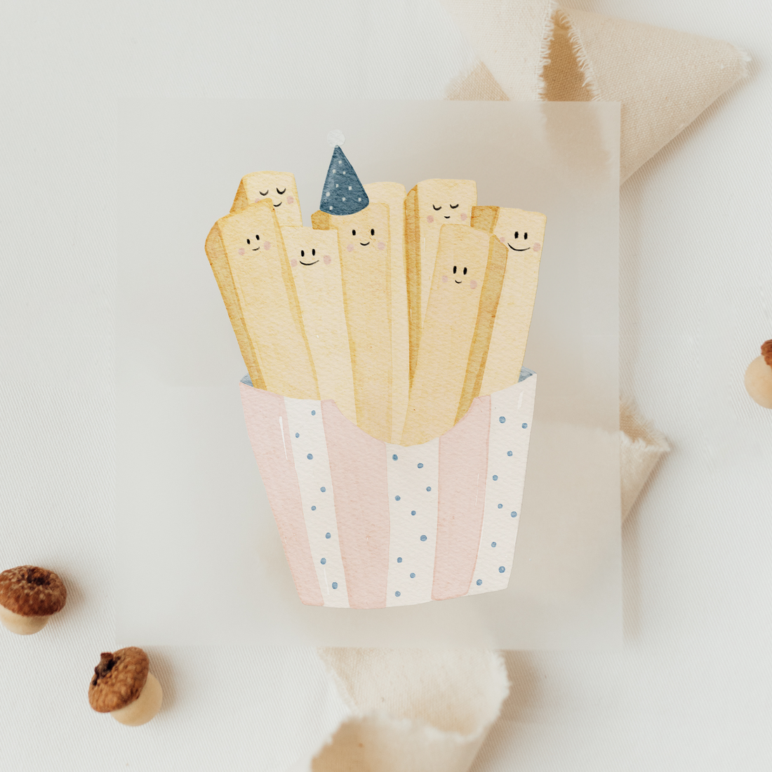 Hej Hanni Bügelbild Pommesparty