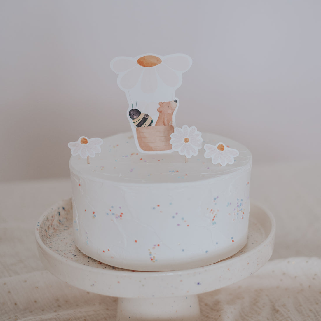 Hej Hanni Caketopper Bär mit Blume