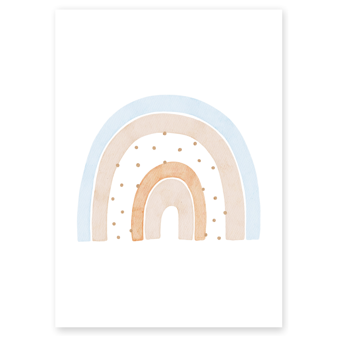 Kinderposter Regenbogen blau beige rosa