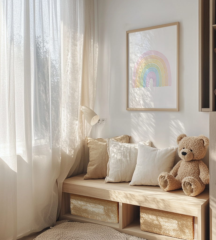 Kinderposter Regenbogen Pastellfarben