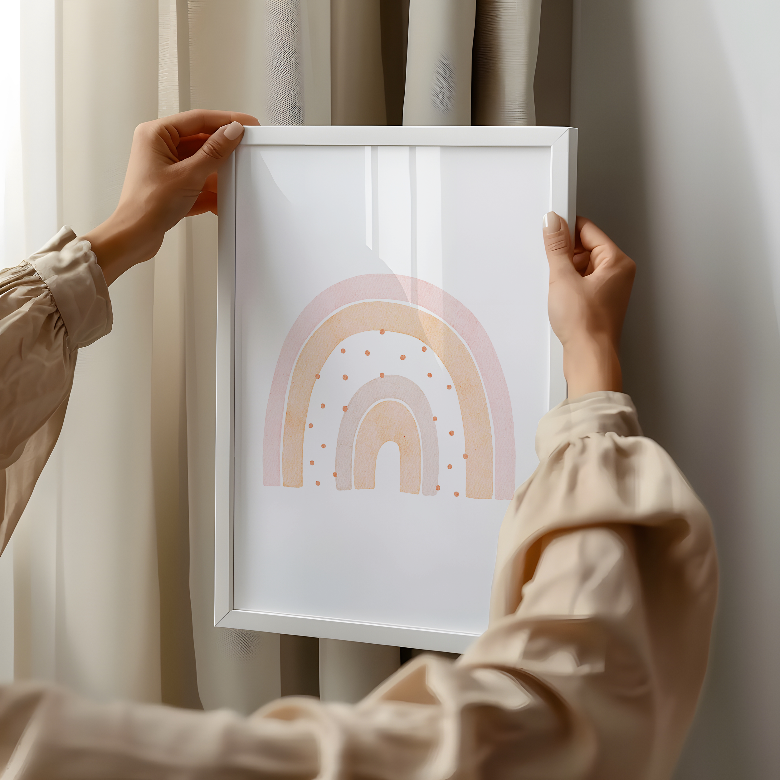 Kinderposter Regenbogen rosa