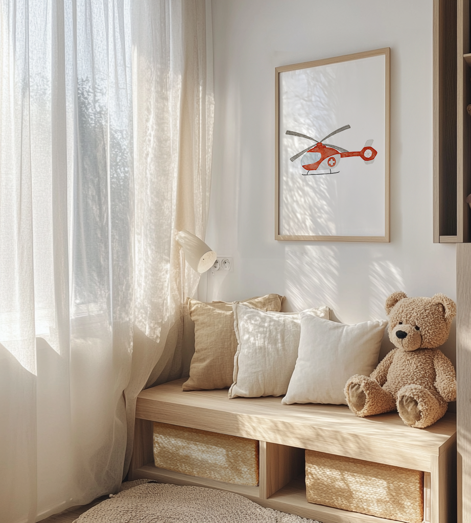 Kinderposter Rettungshubschrauber