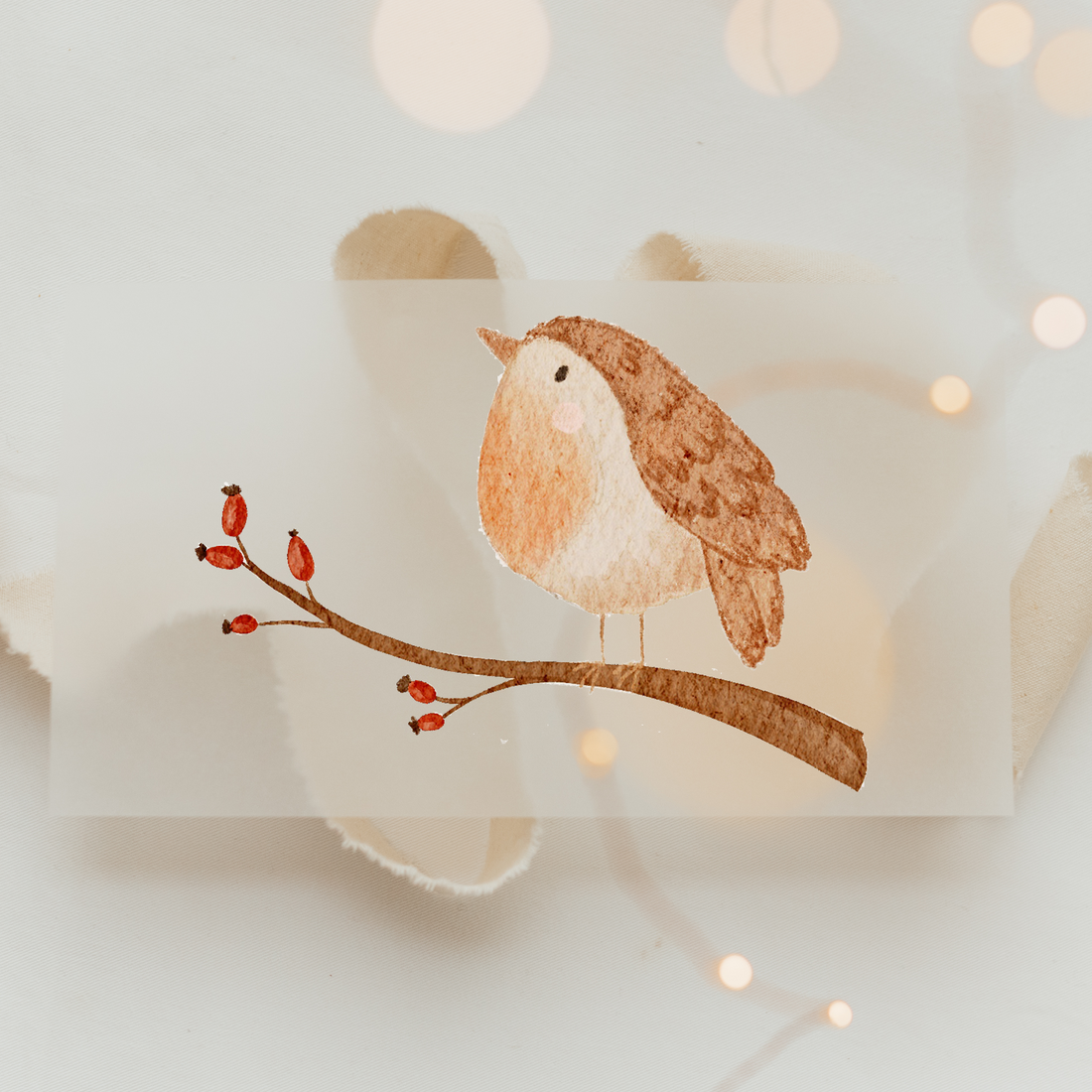 Hej Hanni Bügelbild Rotkehlchen B-Ware