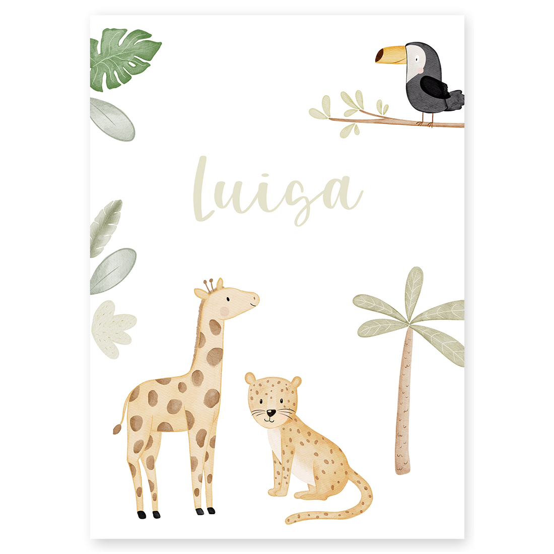 Kinderposter Name Safaritiere