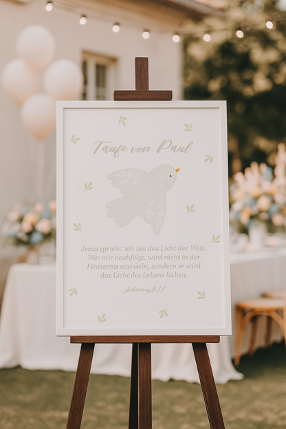 Poster Taufspruch Taube
