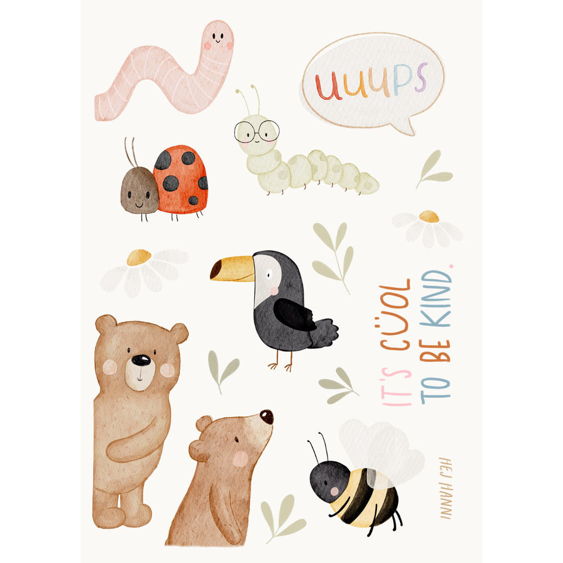 Hej Hanni Bügelbilderset A6 Uuups