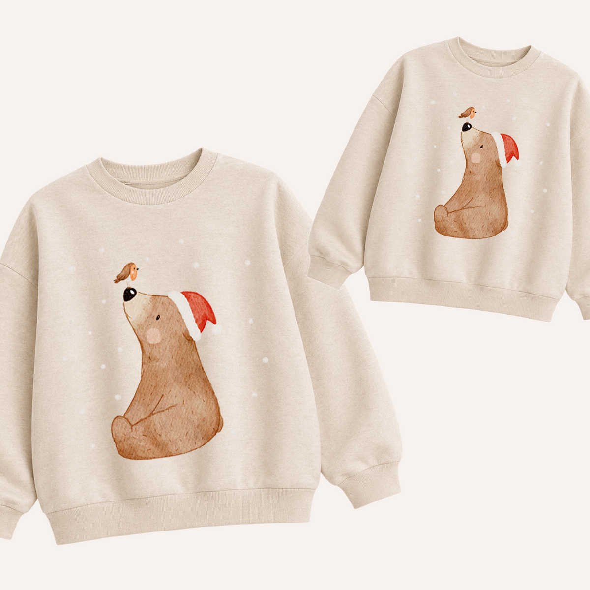 Hej Hanni Bügelbild Weihnachten Kleiner Bär Rotkehlchen