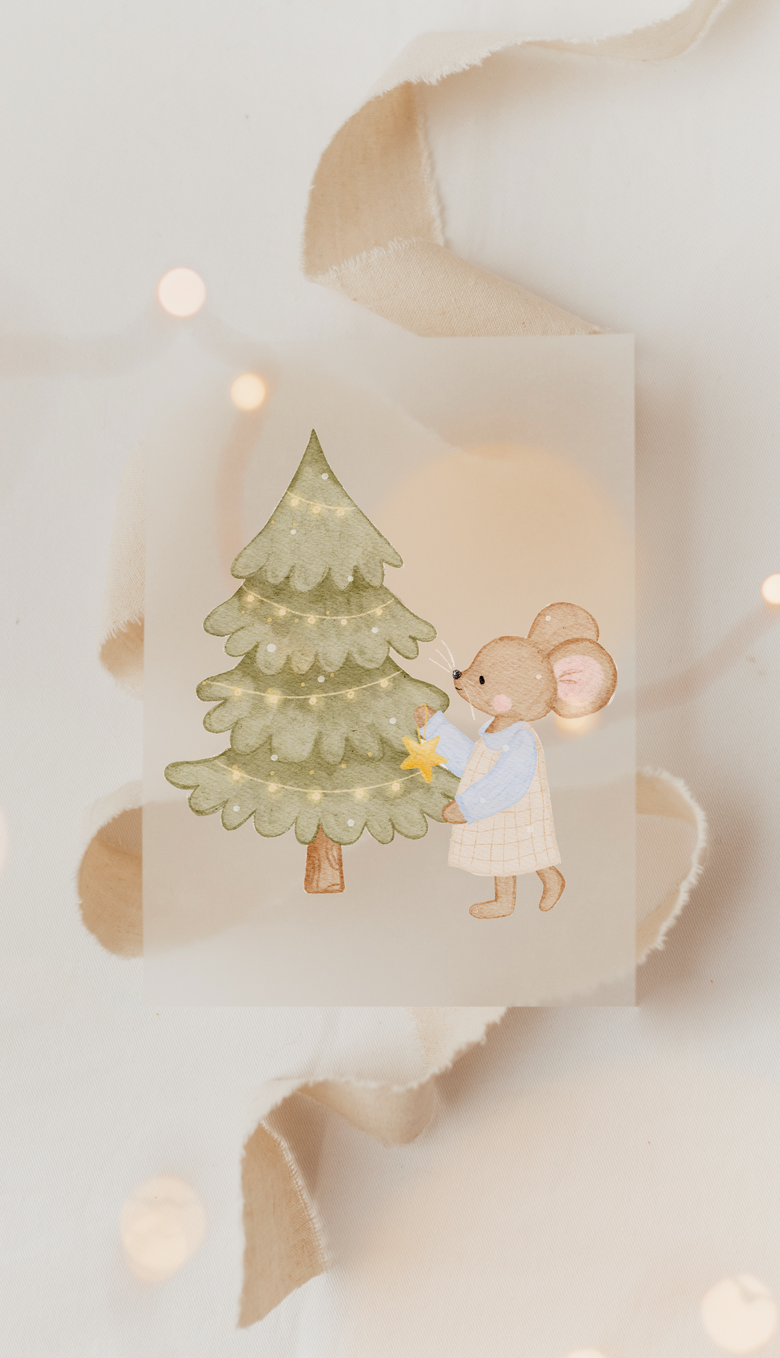 Hej Hanni Bügelbild Weihnachten Maus Weihnachtsbaum