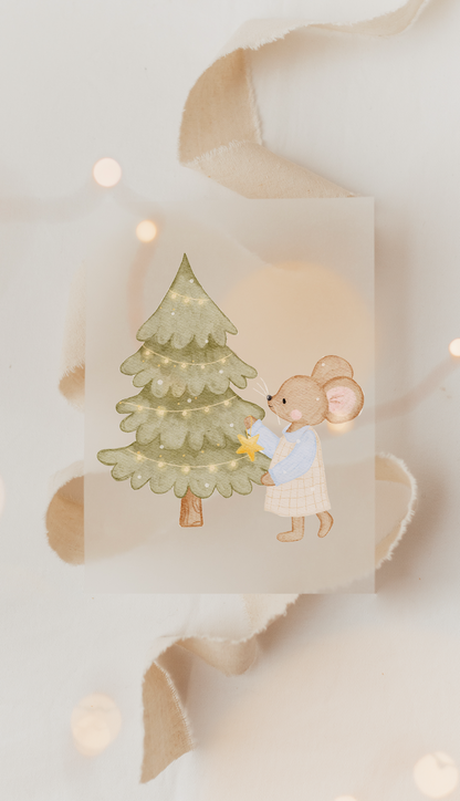 Hej Hanni Bügelbild Weihnachten Maus Weihnachtsbaum