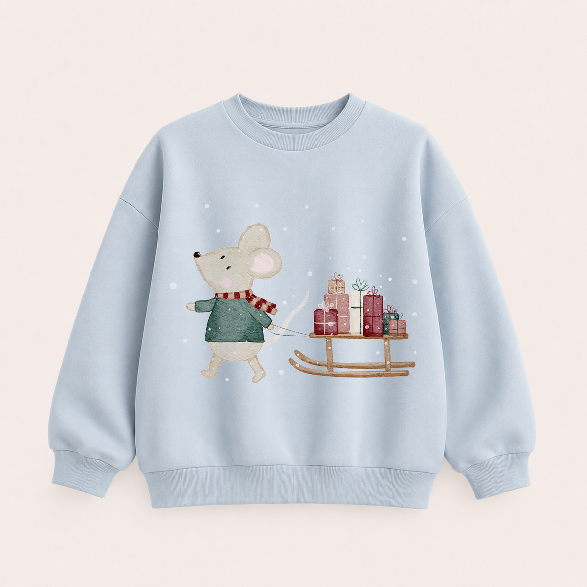 Hej Hanni Bügelbild Weihnachten Maus Geschenke Schlitten