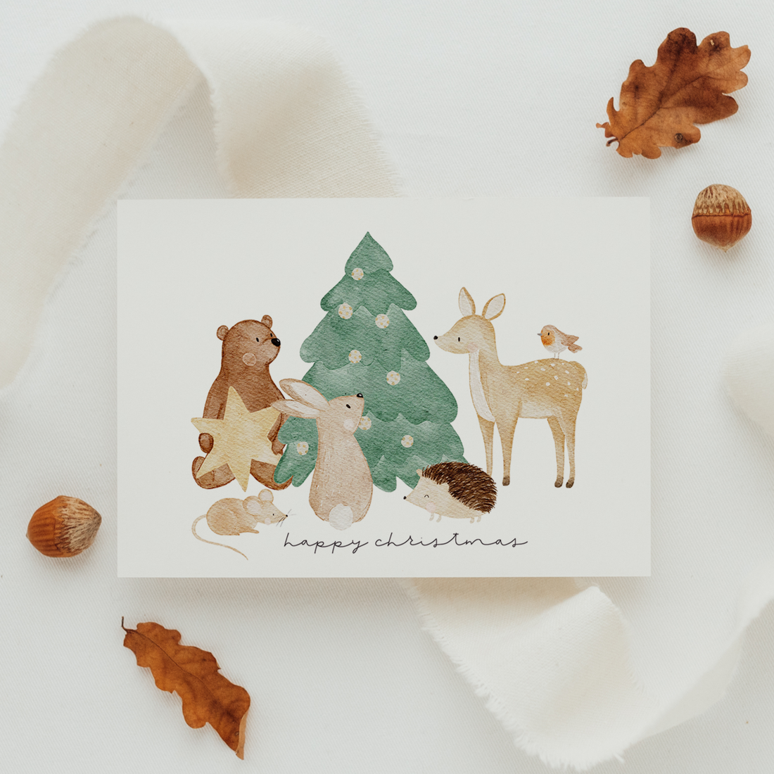 Weihnachtskarte Waldtiere