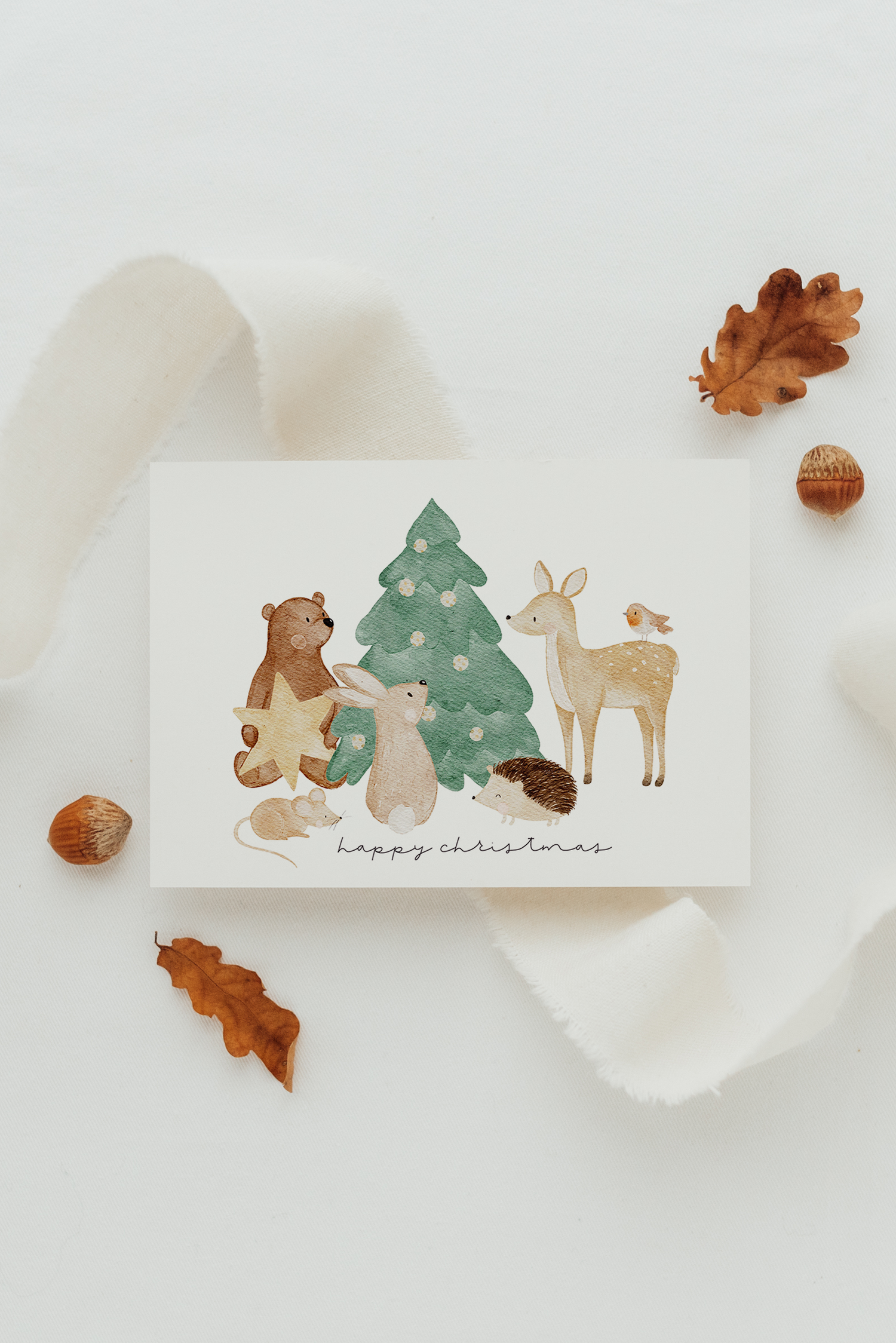 Weihnachtskarte Waldtiere