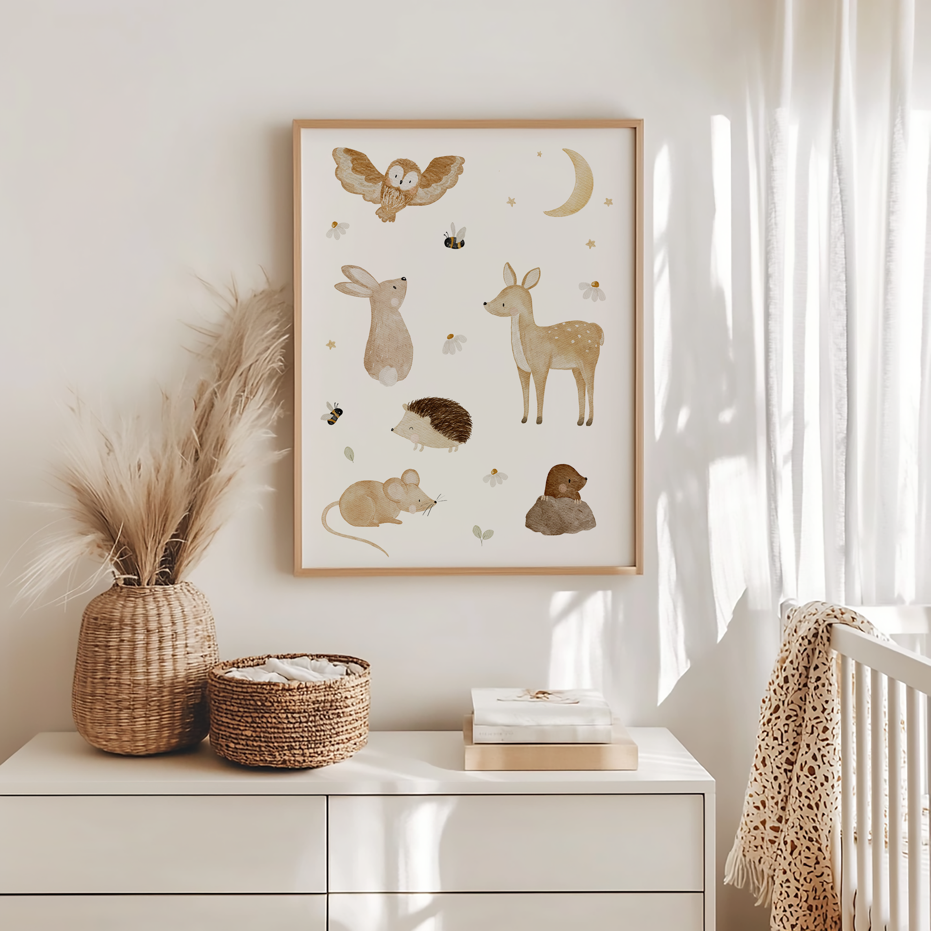 Kinderposter Waldtiere Bienen &amp; Blumen