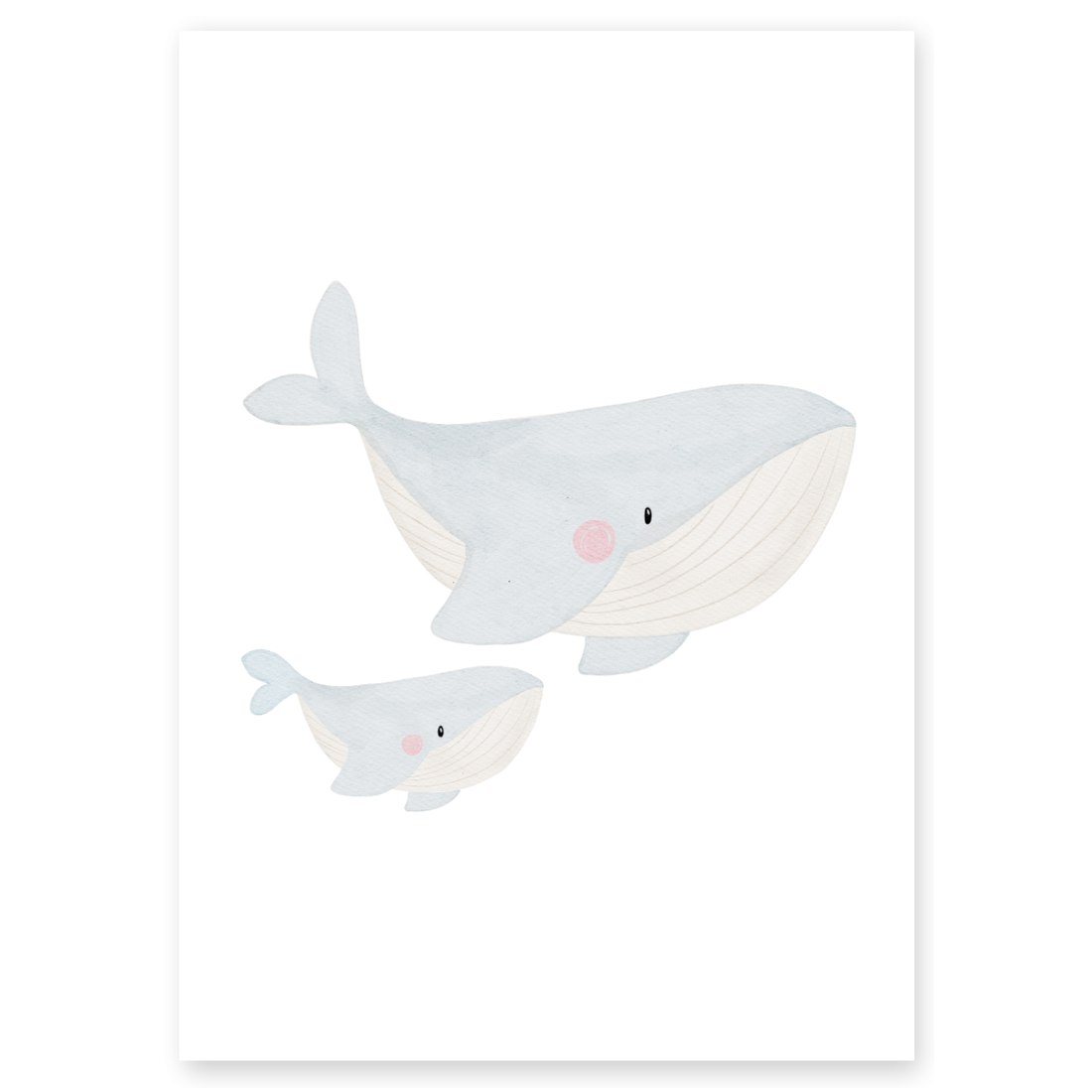 Kinderposter Mama Wal und Baby Wal