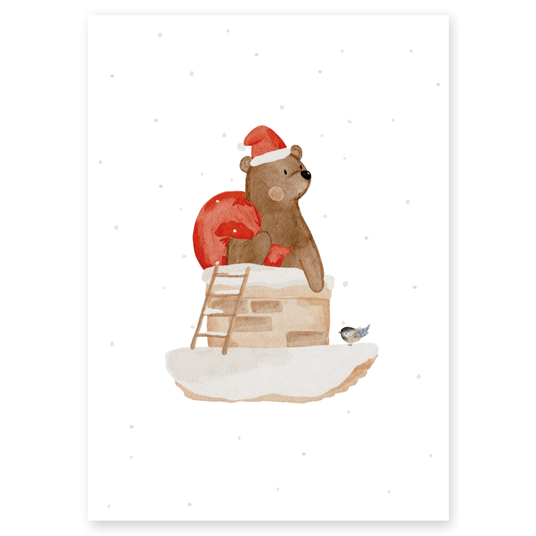 Kinderposter Weihnachten Kaminbär