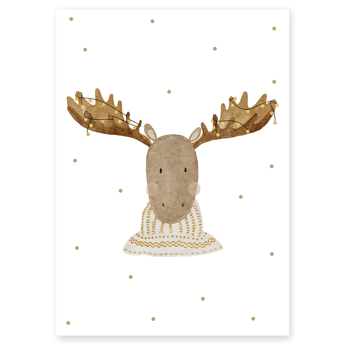 Kinderposter Weihnachten Elch