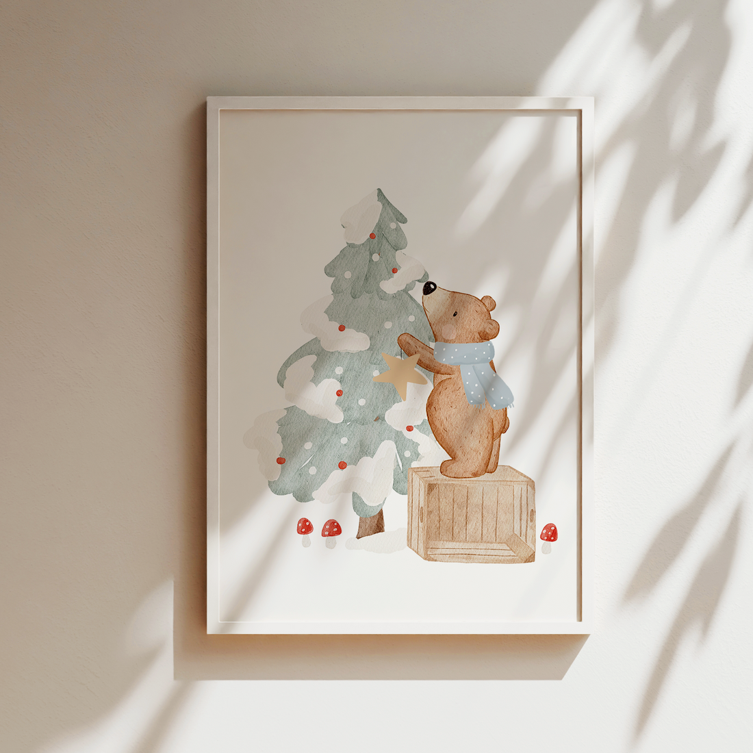 Kinderposter Kleiner Bär Weihnachtsbaum