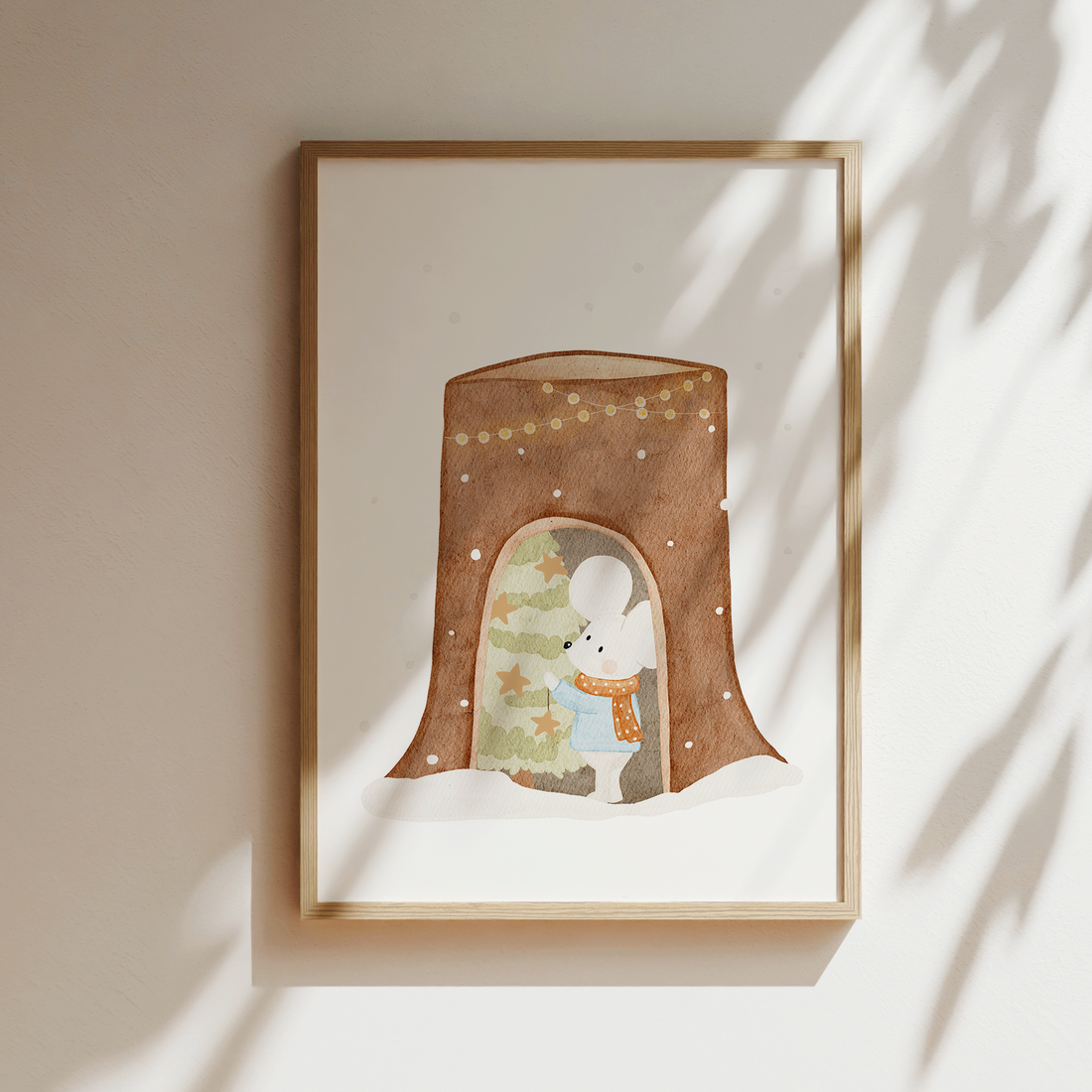 Kinderposter Kleine Maus im Baumhäuschen