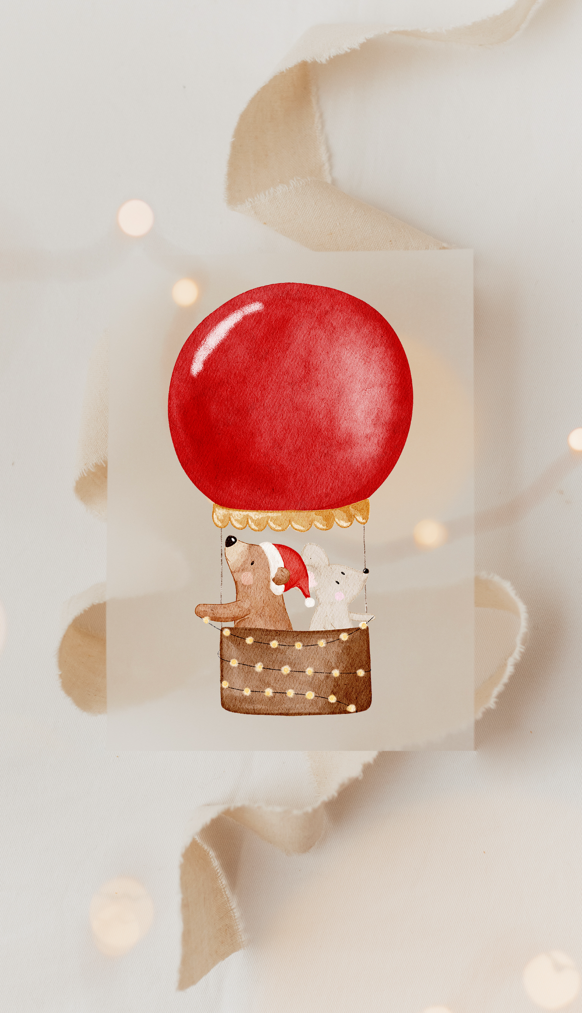 Hej Hanni Bügelbild Weihnachten Heißluftballon Weihnachtskugel