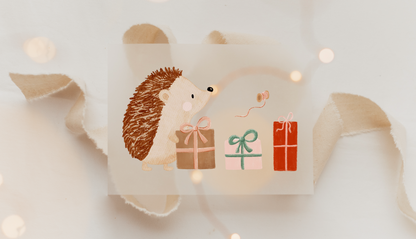 Hej Hanni Bügelbild Weihnachten Igel Geschenke