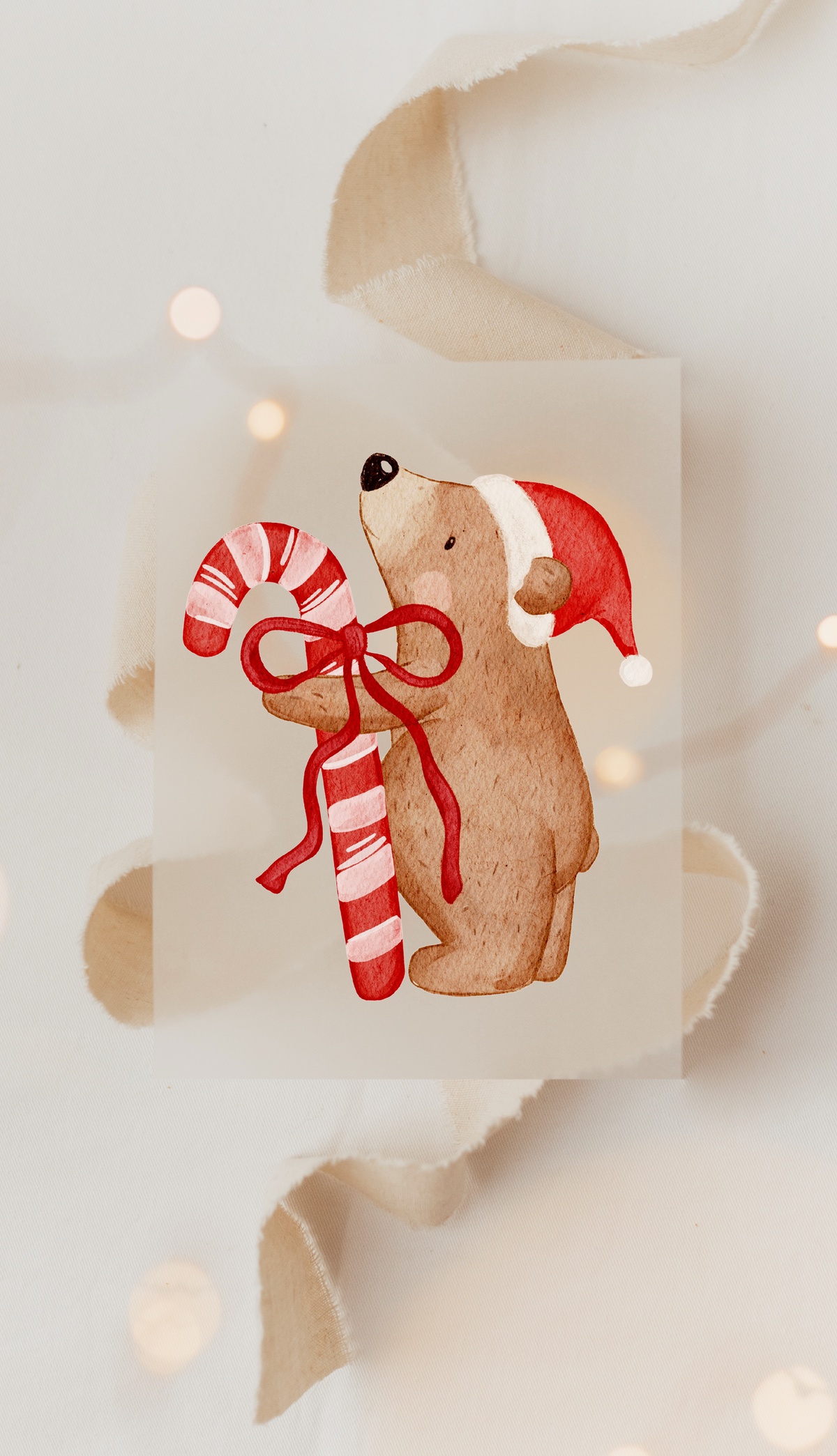 Hej Hanni Bügelbild Weihnachten Kleiner Bär Zuckerstange