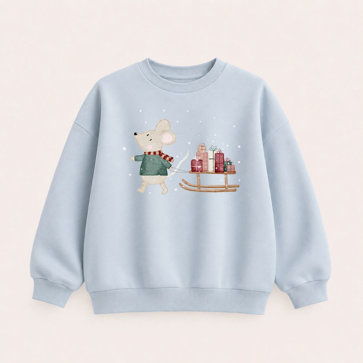 Hej Hanni Bügelbild Weihnachten Maus Geschenke Schlitten