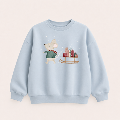 Hej Hanni Bügelbild Weihnachten Maus Geschenke Schlitten