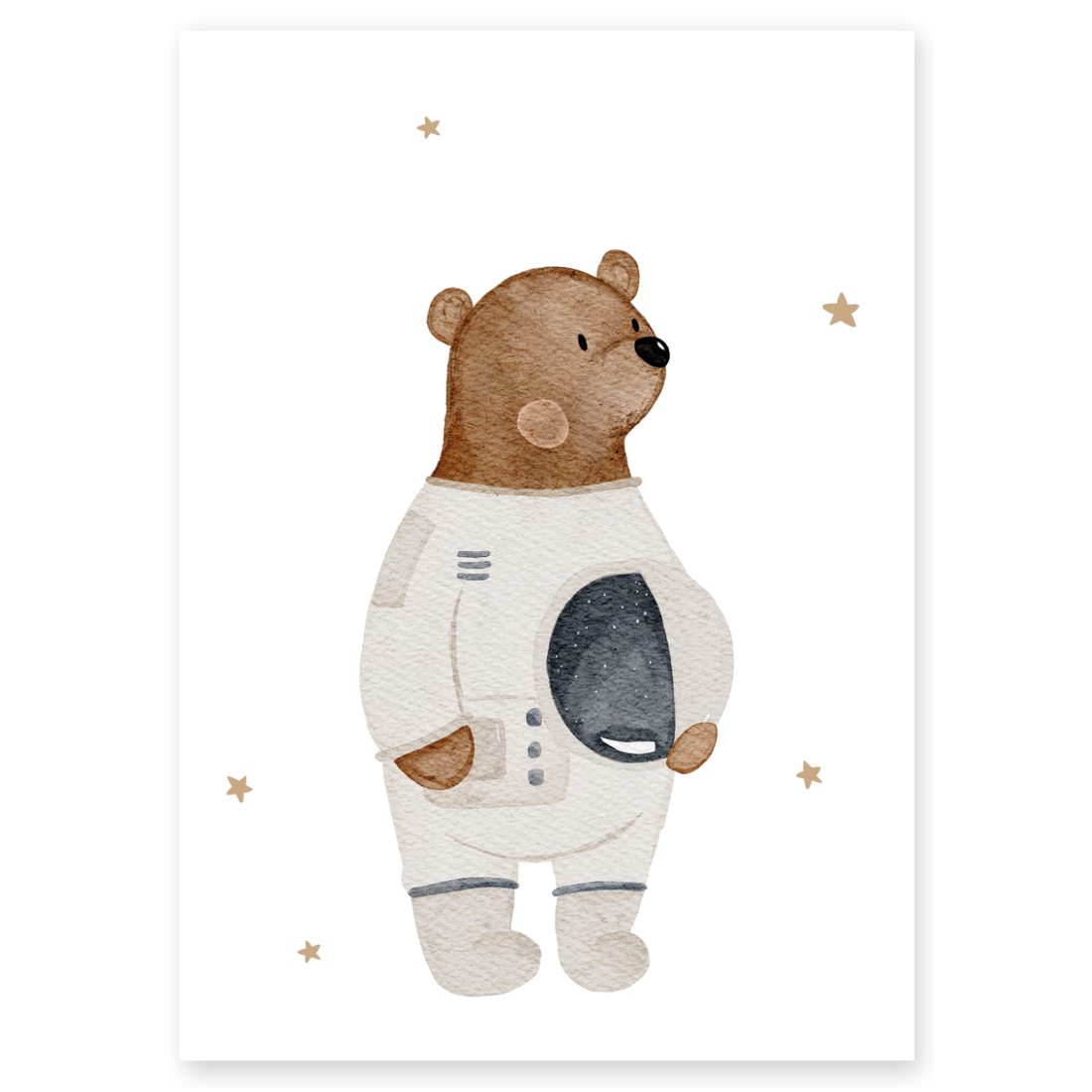 Kinderposter Weltraum Bär Astronaut
