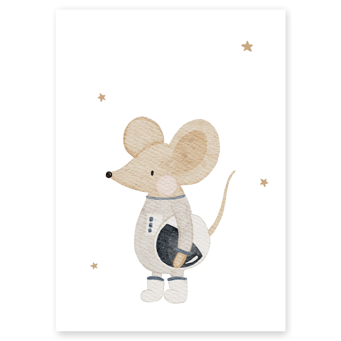 Kinderposter Weltraum Maus Astronaut