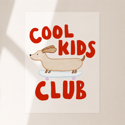 Großes Bügelbild Cool Kids Club Dackel