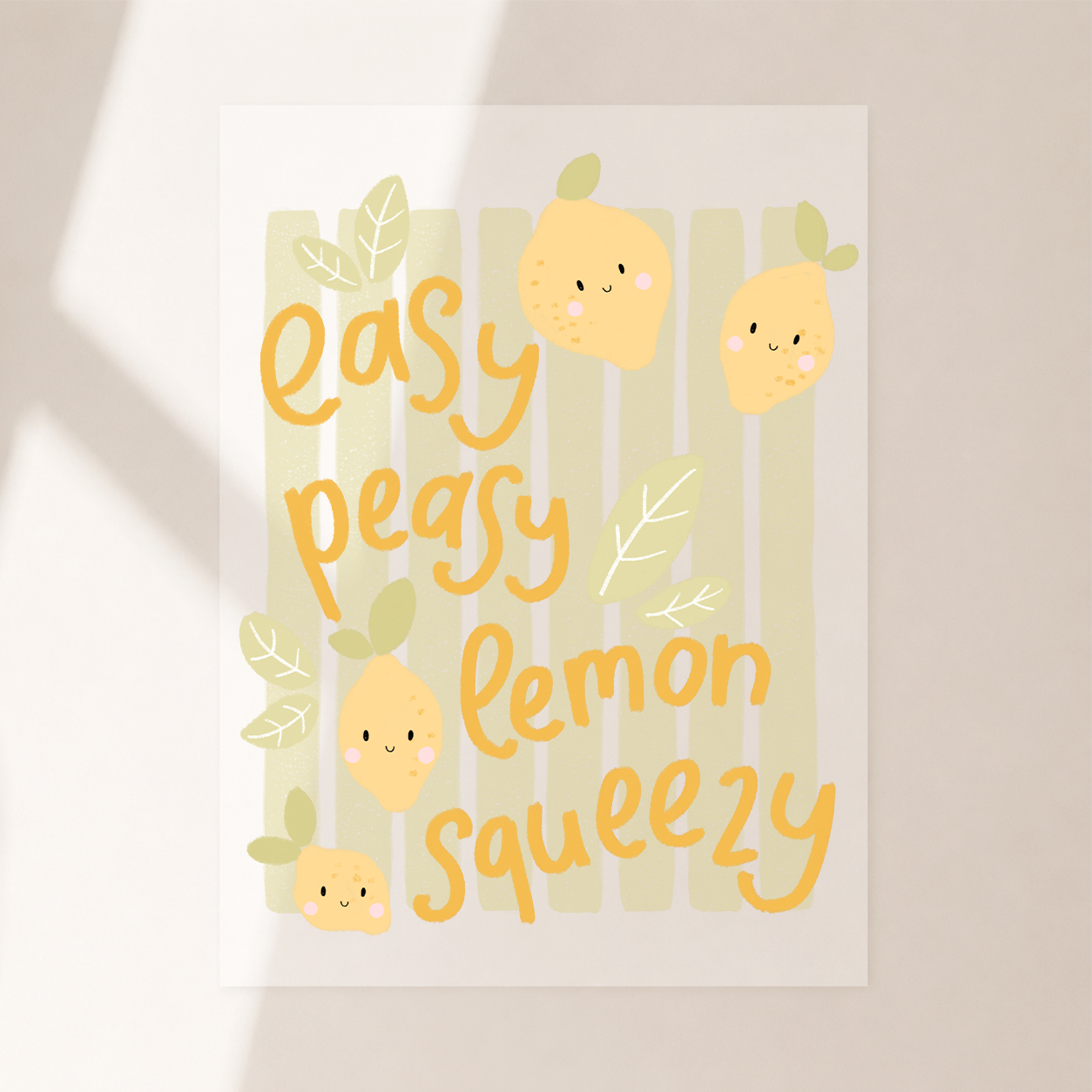 Großes Bügelbild Easy Peasy Lemon Squeezy