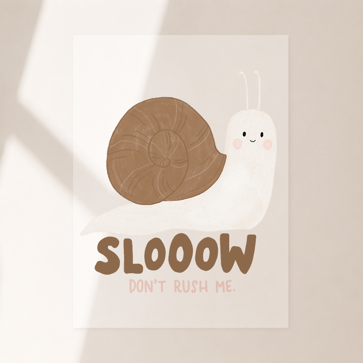 Großes Bügelbild Schnecke SLOW