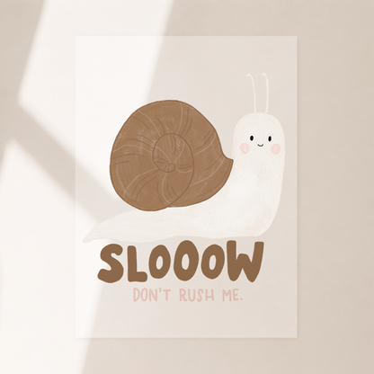 Großes Bügelbild Schnecke SLOW